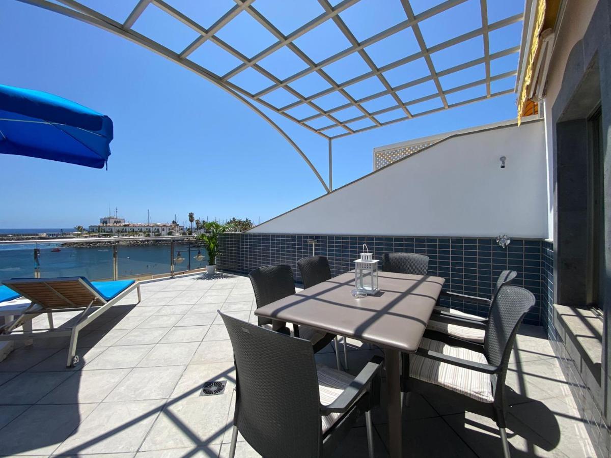 Billy'S Beachfront Apartment With Pool Access Puerto De Mogan Luaran gambar